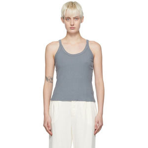 LACAUSA Size X-Small Maya Granite Gray Ribbed Tank $40 msrp H6-1